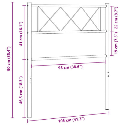 Metal Replace Headboard Black 100 cm