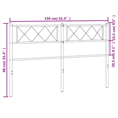 Metal Replace Headboard Black 150 cm