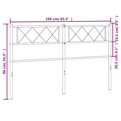 Metal Replace Headboard Black 160 cm