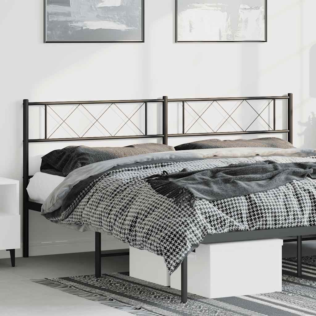 Metal Replace Headboard Black 180 cm