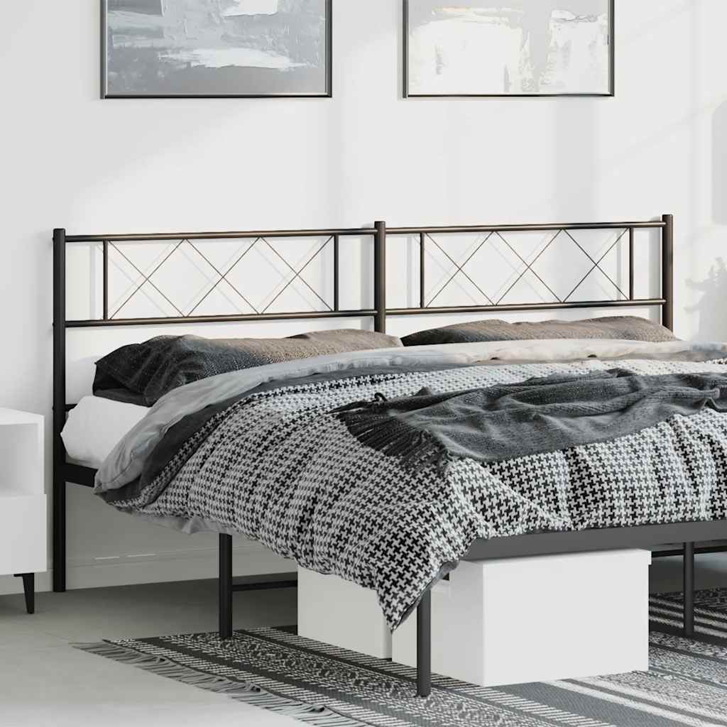 Metal Replace Headboard Black 193 cm