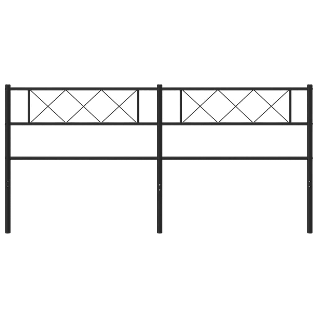 Metal Replace Headboard Black 200 cm