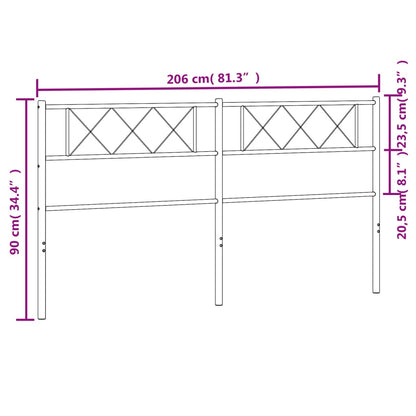 Metal Replace Headboard Black 200 cm