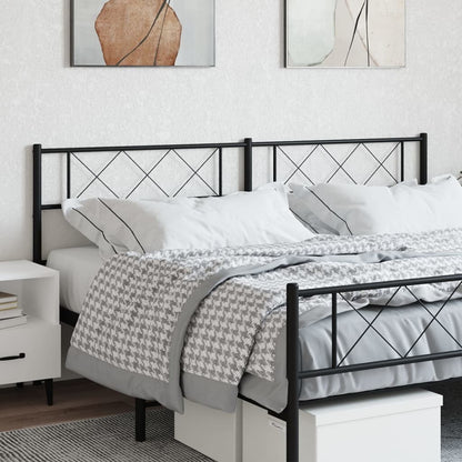 Metal Replace Headboard Black 200 cm