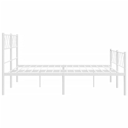 Metal Bed Frame without Mattress with Footboard White 120x200cm