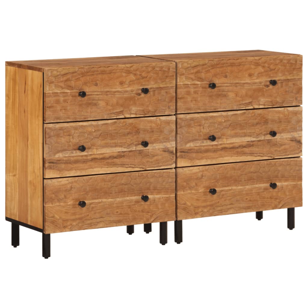 Side Cabinets 2 pcs 60x33x75 cm Solid Wood Acacia