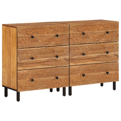 Side Cabinets 2 pcs 60x33x75 cm Solid Wood Acacia