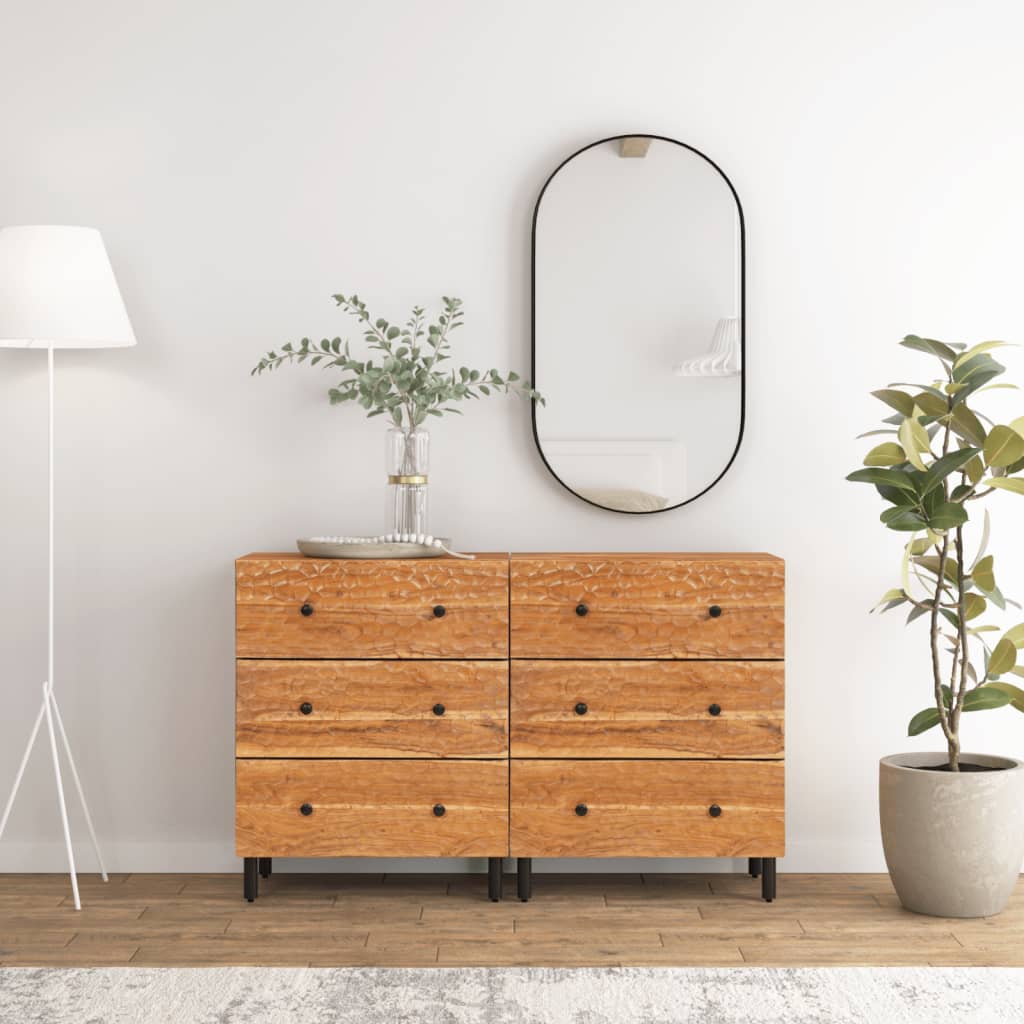 Side Cabinets 2 pcs 60x33x75 cm Solid Wood Acacia