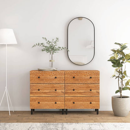 Side Cabinets 2 pcs 60x33x75 cm Solid Wood Acacia