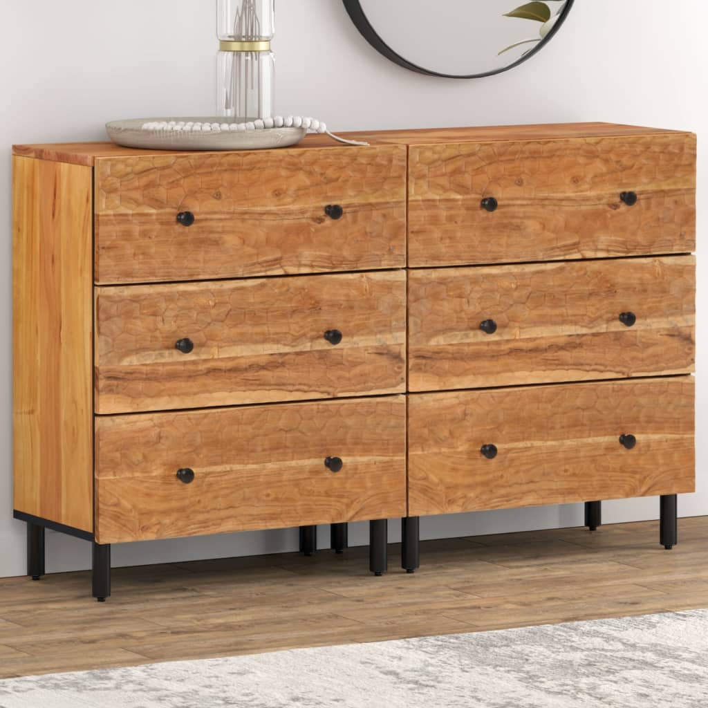 Side Cabinets 2 pcs 60x33x75 cm Solid Wood Acacia