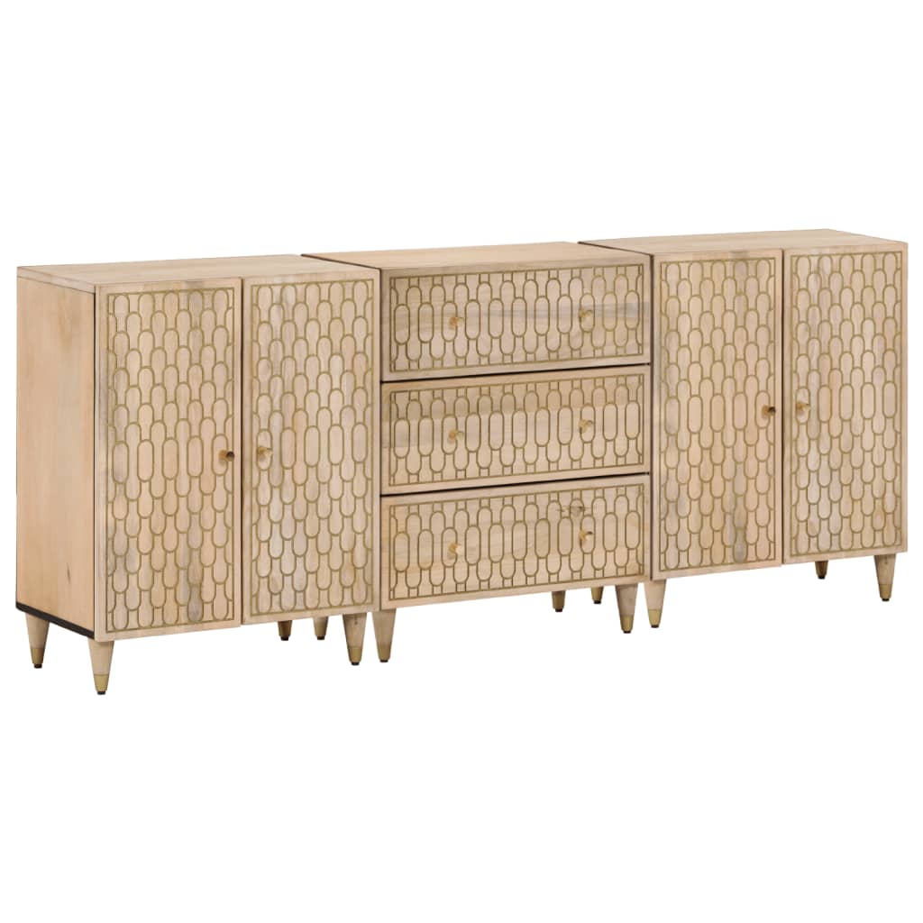 Side Cabinets 3 pcs 60x33x75 cm Solid Wood Mango