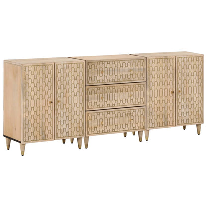 Side Cabinets 3 pcs 60x33x75 cm Solid Wood Mango