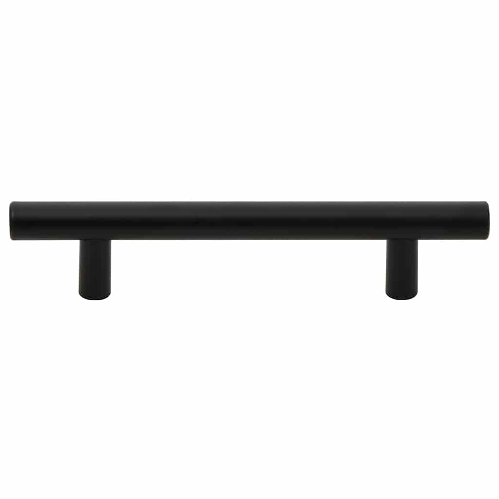 Cabinet Handles 10 pcs Black 96 mm Stainless Steel