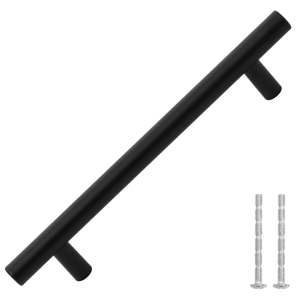 Cabinet Handles 10 pcs Black 128 mm Stainless Steel