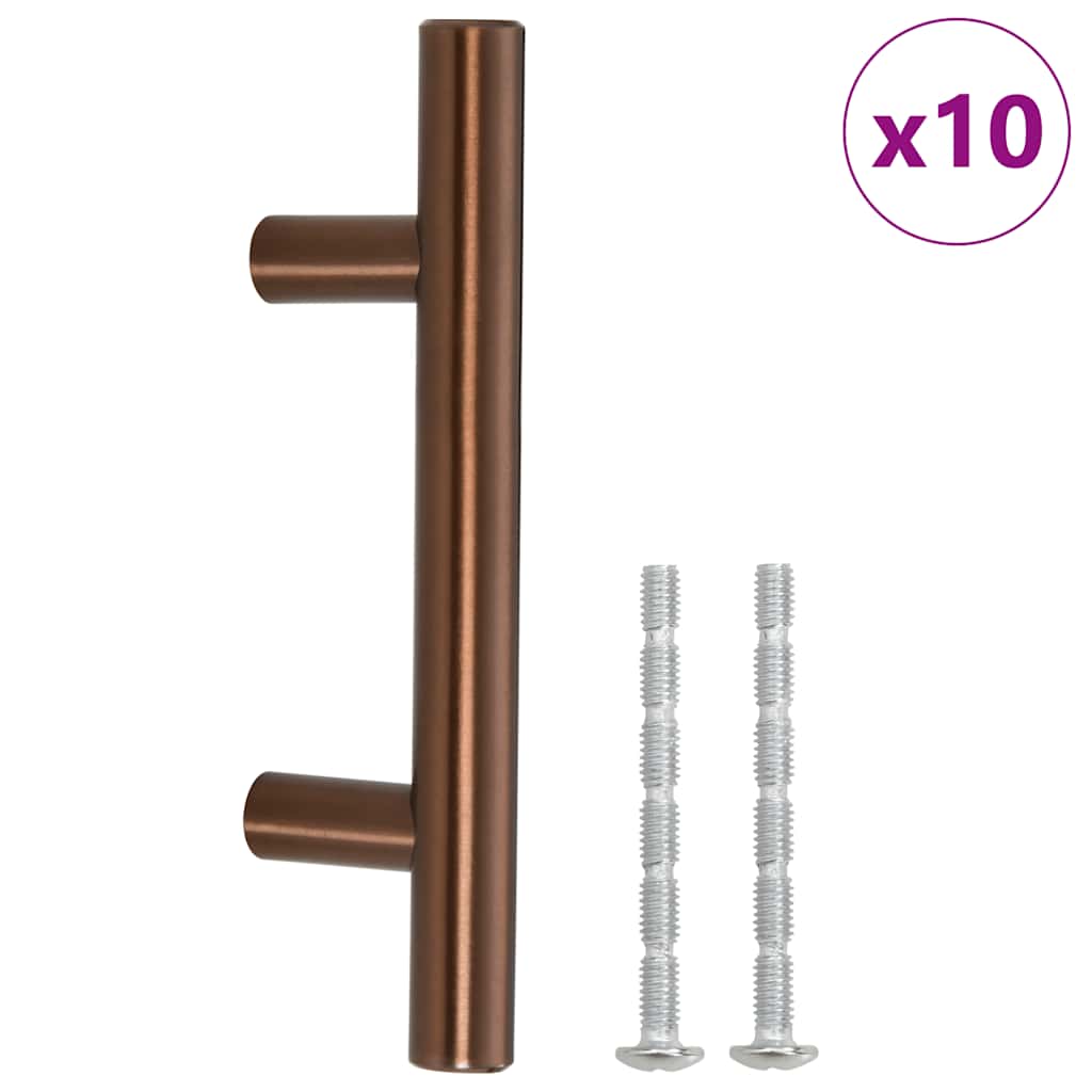 Cabinet Handles 10 pcs Bronze 64 mm Stainless Steel