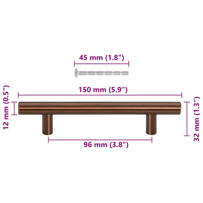 Cabinet Handles 10 pcs Bronze 96 mm Stainless Steel