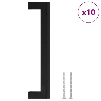 Cabinet Handles 10 pcs Black 160 mm Stainless Steel