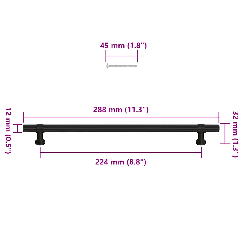 Cabinet Handle | Set of 5 | Black