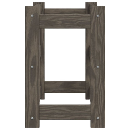 Wine Rack for 12 Bottles Grey Solid Wood Pine