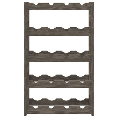 Wine Rack for 20 Bottles Grey Solid Wood Pine