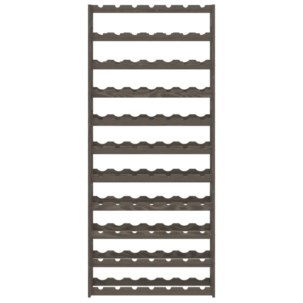 Wine Rack for 77 Bottles Grey Solid Wood Pine