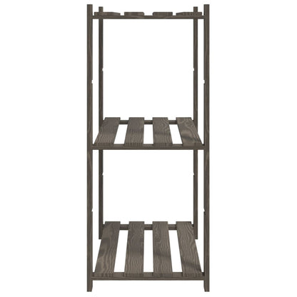 3-Tier Storage Rack Grey 80x38x90 cm Solid Wood Pine