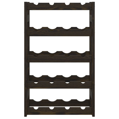 Wine Rack for 20 Bottles Black Solid Wood Pine