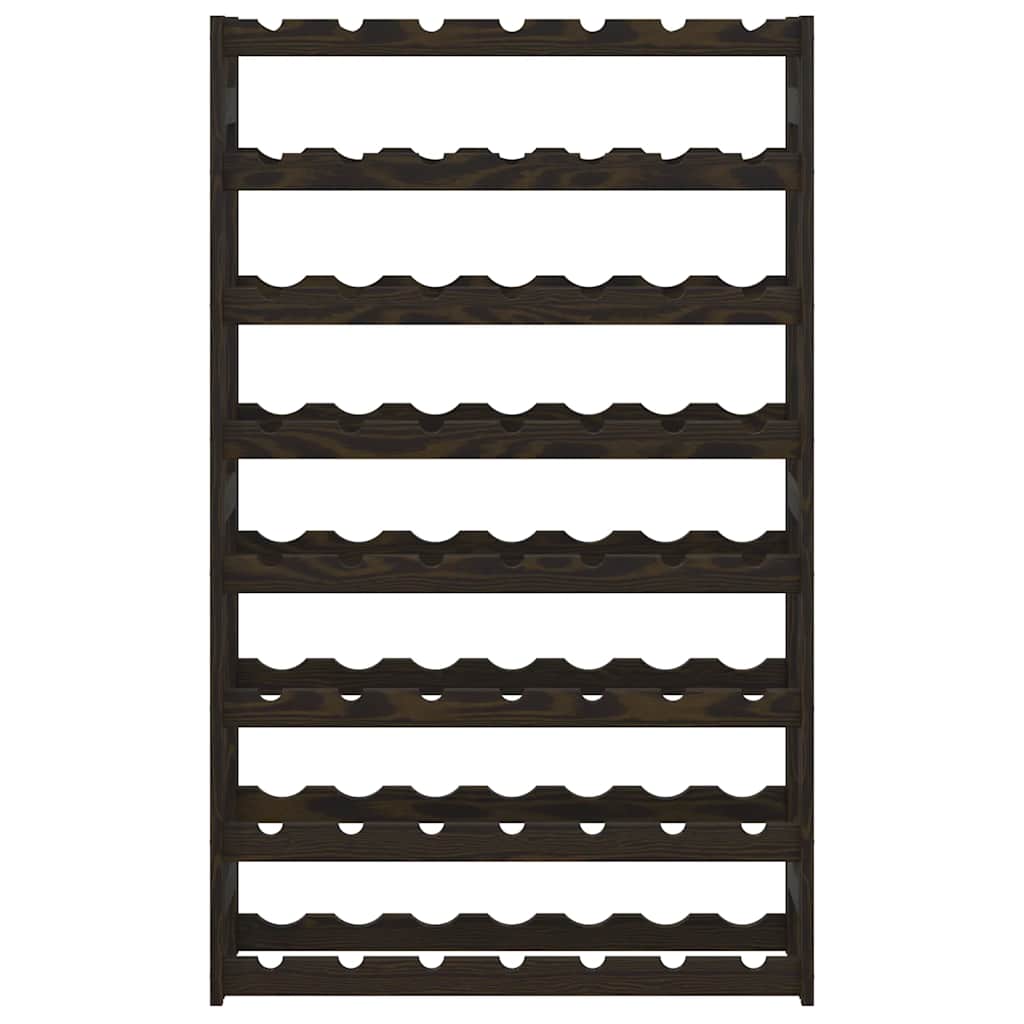 Wine Rack for 56 Bottles Black Solid Wood Pine