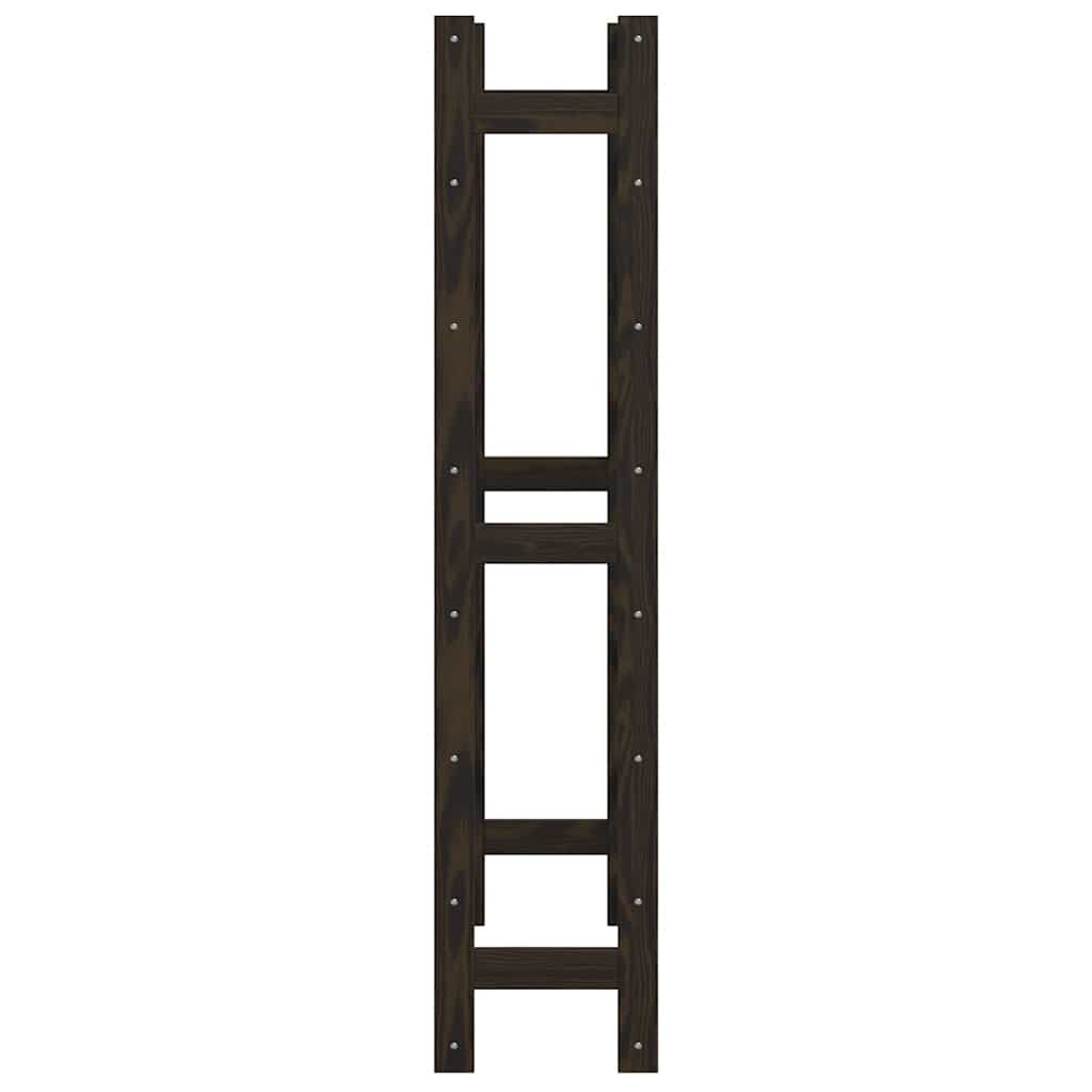 Wine Rack for 56 Bottles Black Solid Wood Pine