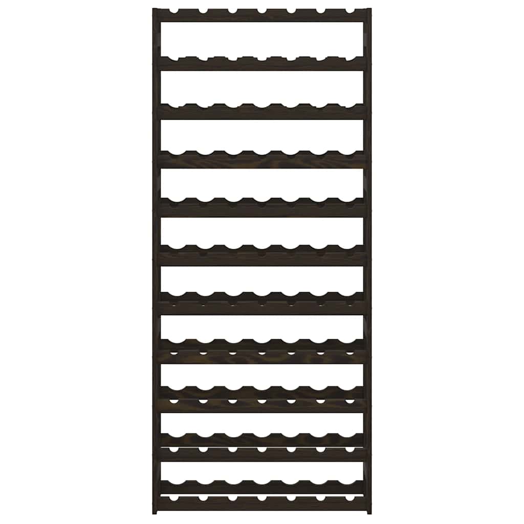 Wine Rack for 77 Bottles Black Solid Wood Pine