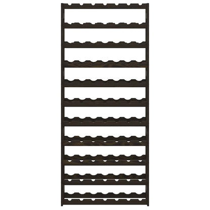 Wine Rack for 77 Bottles Black Solid Wood Pine