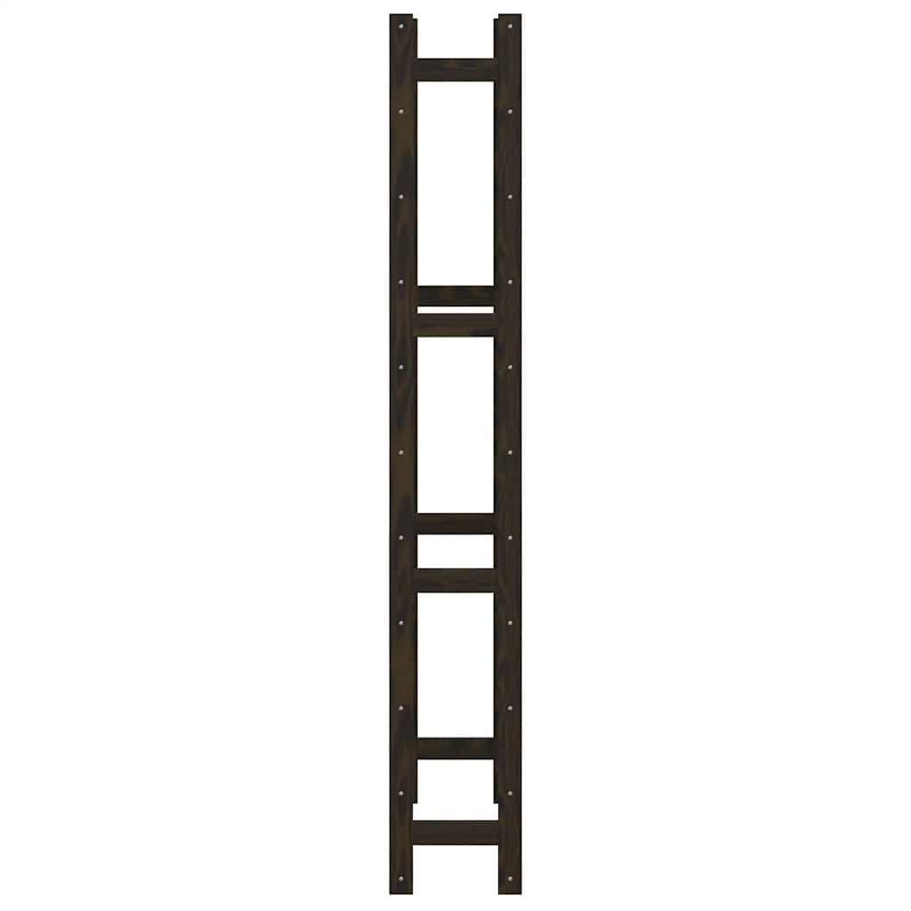 Wine Rack for 77 Bottles Black Solid Wood Pine