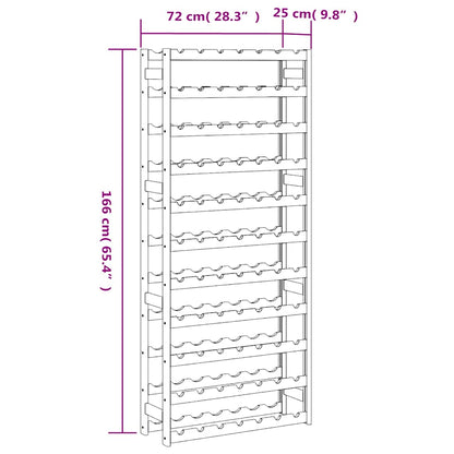 Wine Rack for 77 Bottles Black Solid Wood Pine