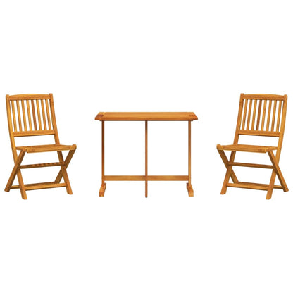 3 Piece Folding Garden Dining Set Solid Wood Acacia