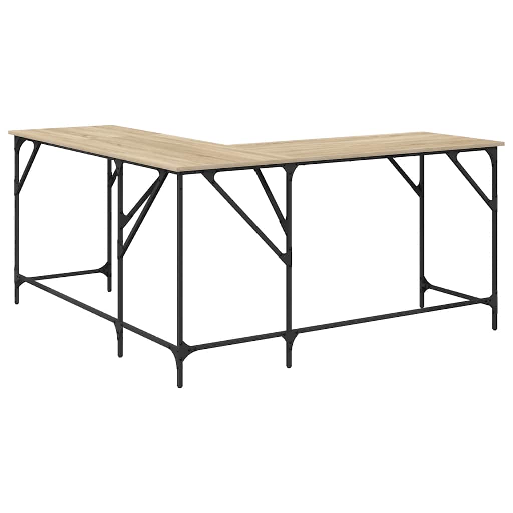 Desk Sonoma Oak 149x149x75 cm Engineered Wood