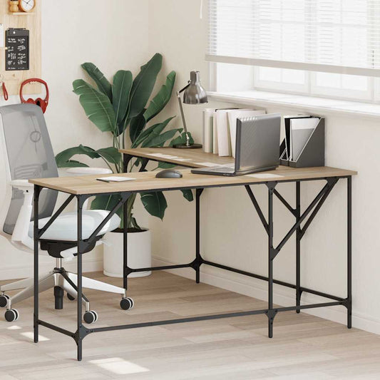 Desk Sonoma Oak 149x149x75 cm Engineered Wood