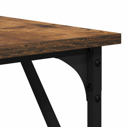 Desk Smoked Oak 149x149x75 cm Engineered Wood