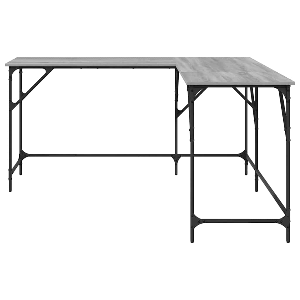 Desk Grey Sonoma 149x149x75 cm Engineered Wood