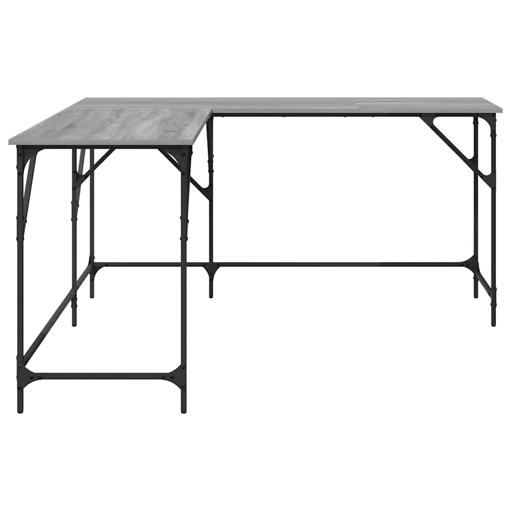 Desk Grey Sonoma 149x149x75 cm Engineered Wood