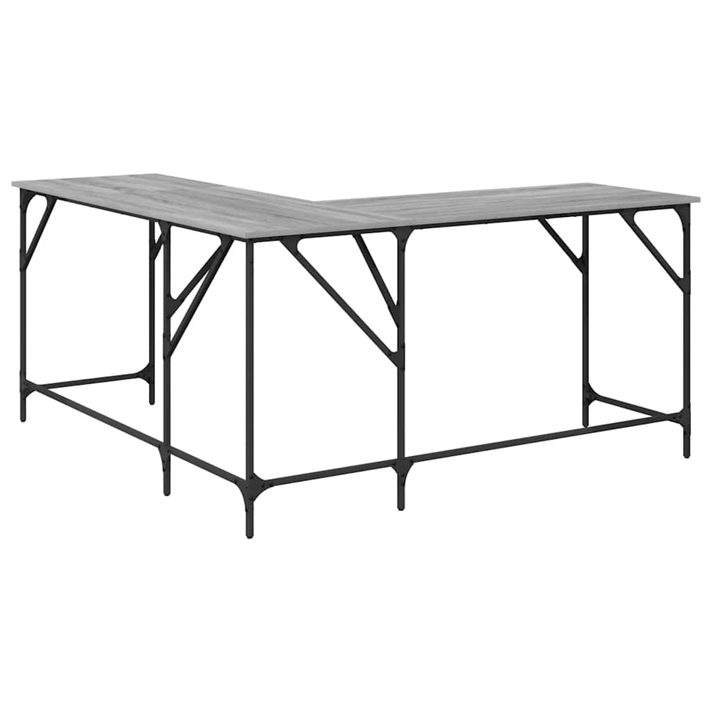 Desk Grey Sonoma 149x149x75 cm Engineered Wood