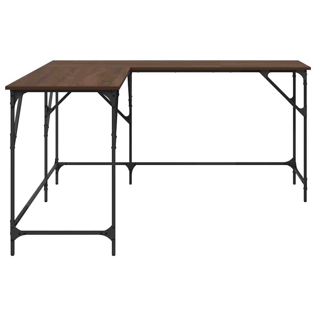 Desk Brown Oak 149x149x75 cm Engineered Wood