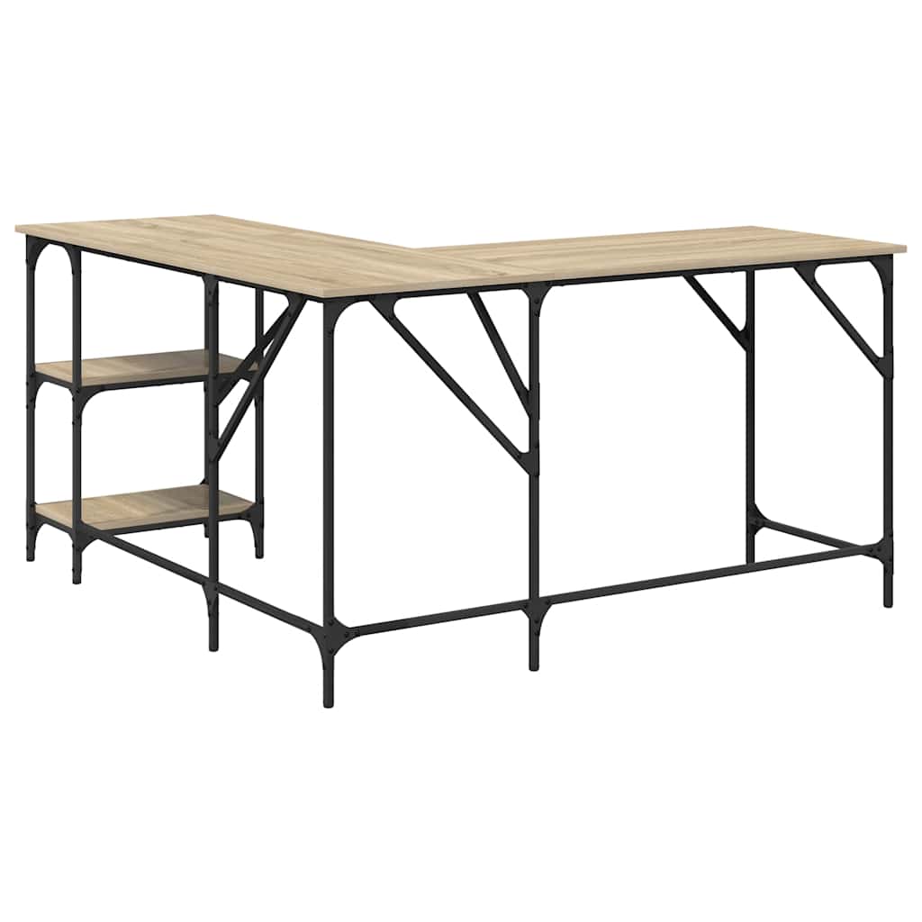 Desk Sonoma Oak 139x139x75 cm Engineered Wood
