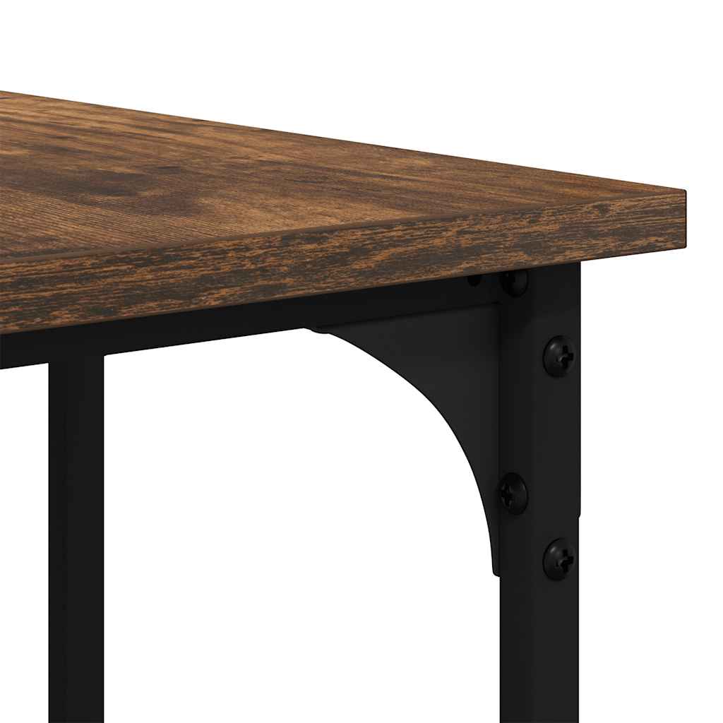 Desk Smoked Oak 139x139x75 cm Engineered Wood