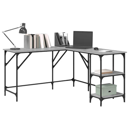 Desk Grey Sonoma 139x139x75 cm Engineered Wood