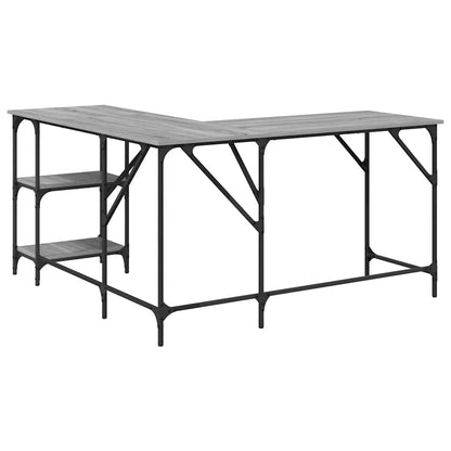 Desk Grey Sonoma 139x139x75 cm Engineered Wood