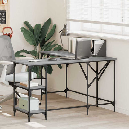 Desk Grey Sonoma 139x139x75 cm Engineered Wood