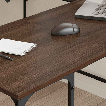 Desk Brown Oak 139x139x75 cm Engineered Wood