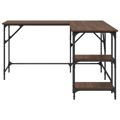 Desk Brown Oak 139x139x75 cm Engineered Wood