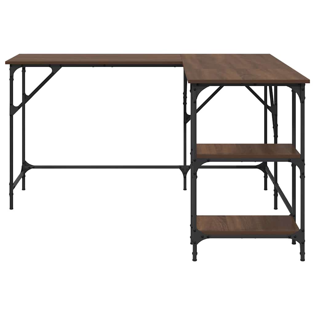 Desk Brown Oak 139x139x75 cm Engineered Wood