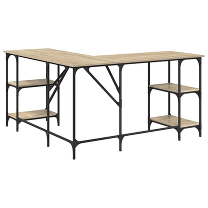 Desk Sonoma Oak 139x139x75 cm Engineered Wood